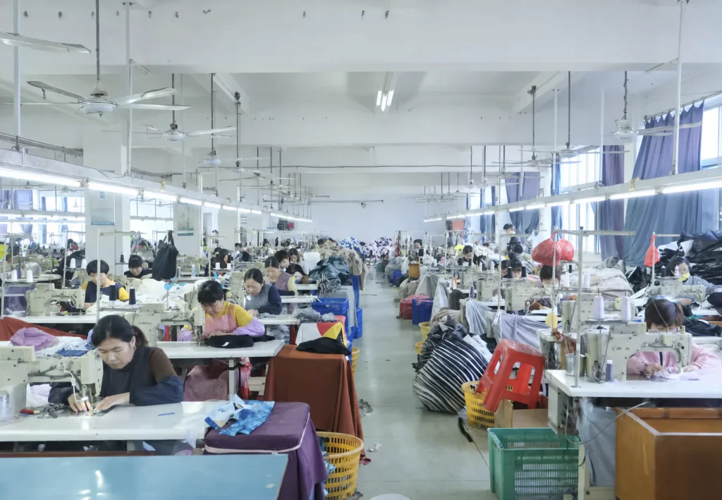 Garment sewing production line