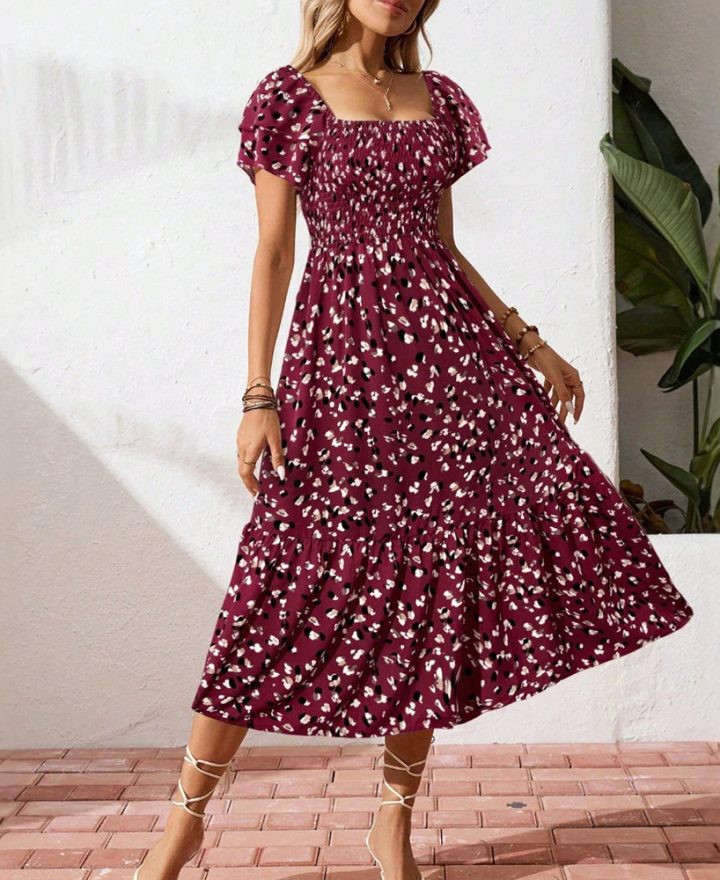 Sexy Ruffled Floral Dress wholesale clothing product