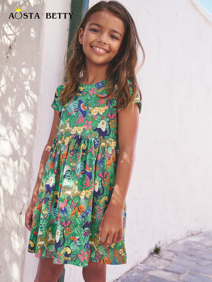 Short-Sleeve Dresses for European and American Girls