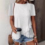 Solid-Color Short-Sleeve Crew-Neck T-Shirt gallery image 2