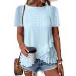 Solid-Color Short-Sleeve Crew-Neck T-Shirt gallery image 3