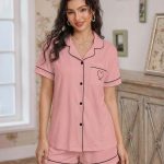 Loungewear collared cardigan pajamas gallery image 1